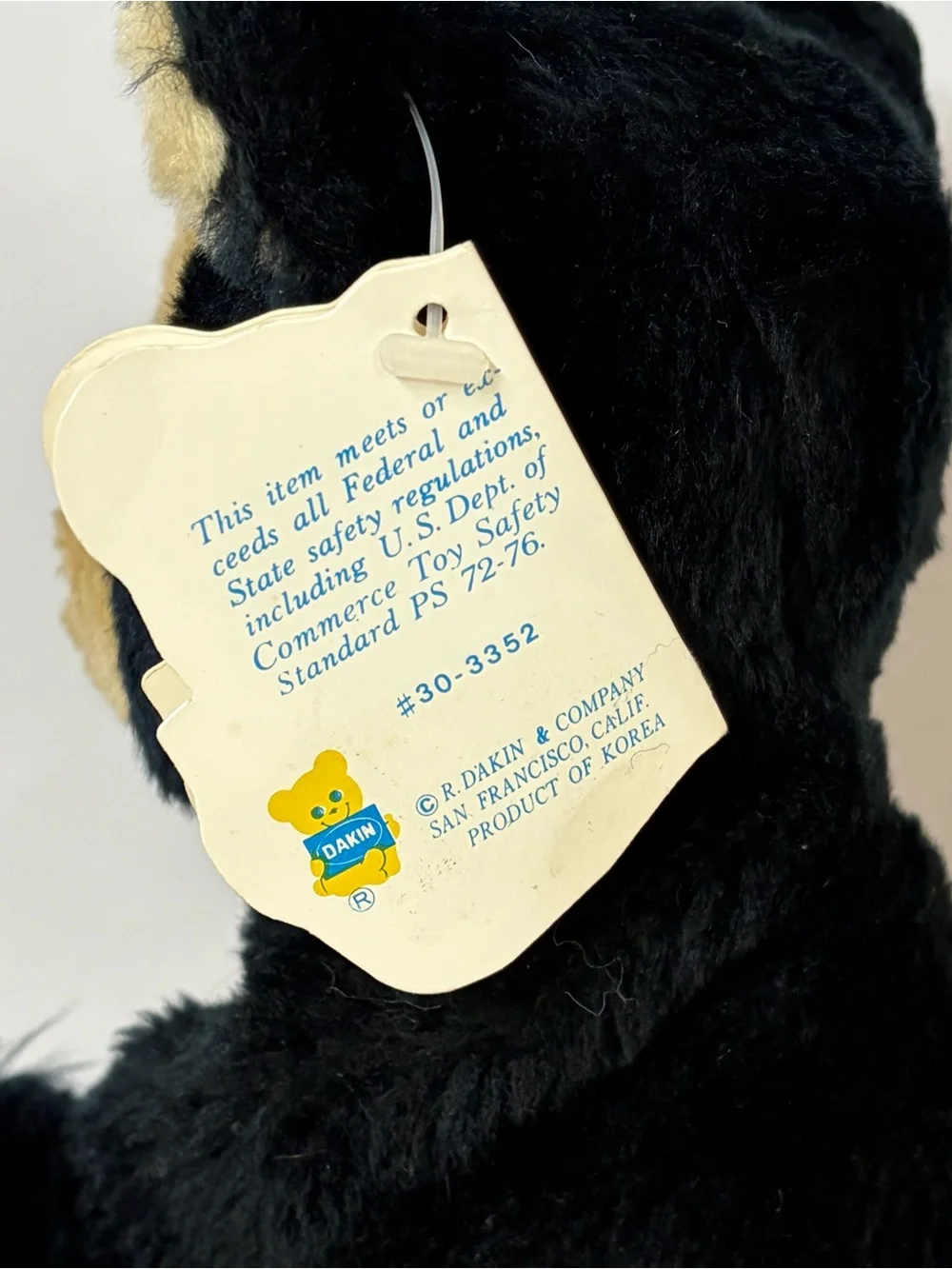 Vintage Dakin Black Bear Coco Bear Cub Plush With Tag 1982